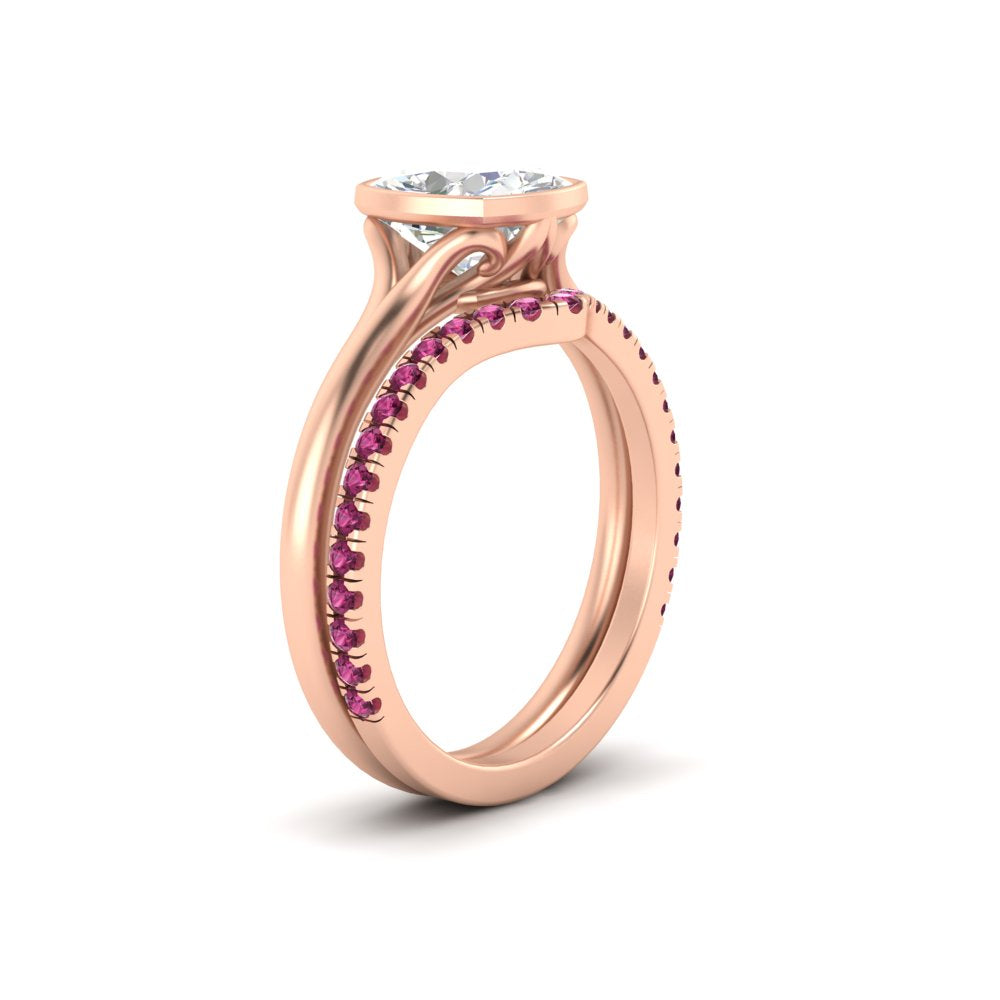 cushion-cut-bezel-solitaire-ring-with-pink-sapphire-band-in-rose-gold-FD11229CUGSADRPIANGLE2-NL-RG.jpg?v=1758702831