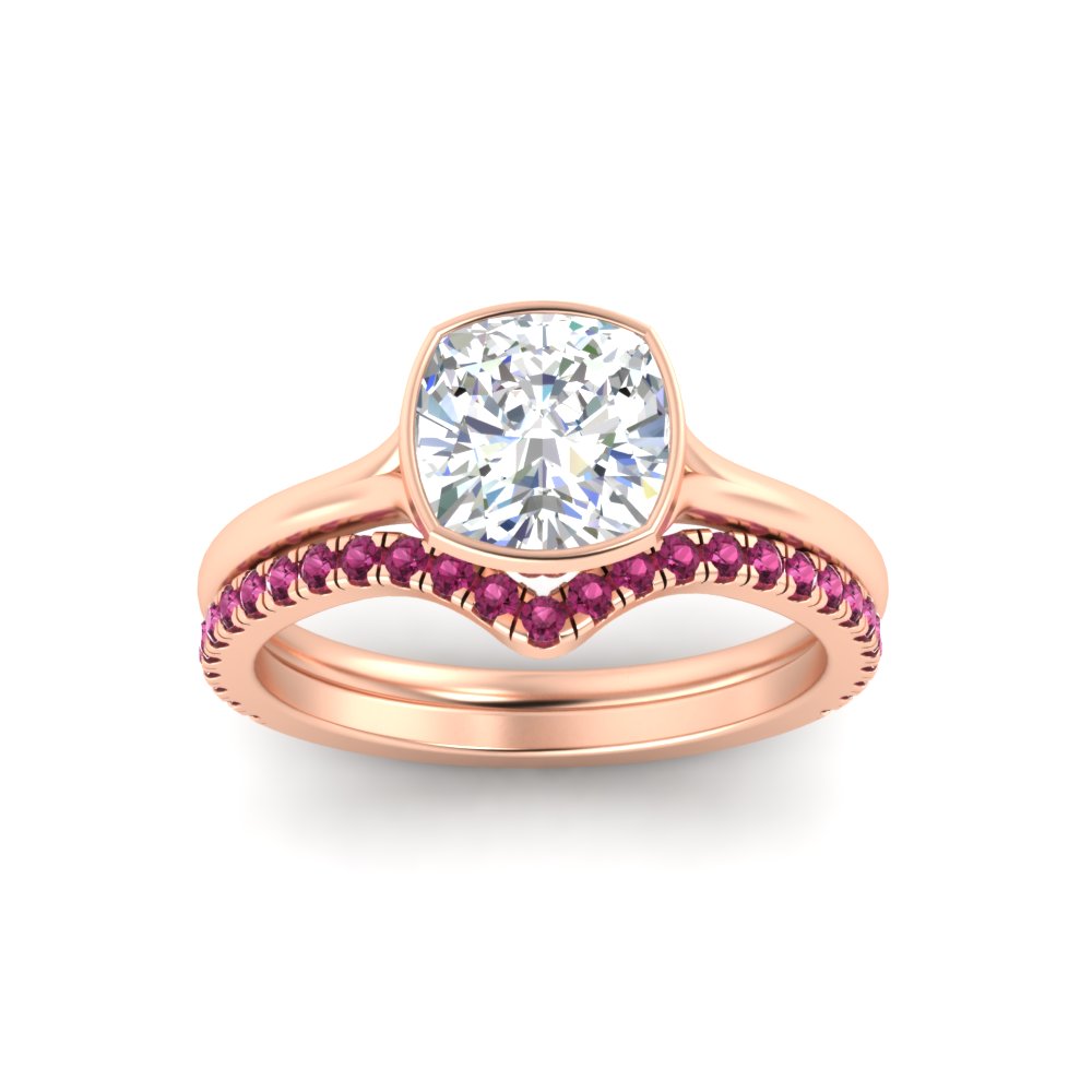 cushion-cut-bezel-solitaire-ring-with-pink-sapphire-band-in-rose-gold-FD11229CUGSADRPIANGLE5-NL-RG.jpg?v=1758702831