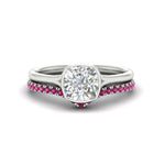 Load image into Gallery viewer, cushion-cut-bezel-solitaire-ring-with-pink-sapphire-band-in-white-gold-FD11229CUGSADRPI-NL-WG.jpg?v=1758702831
