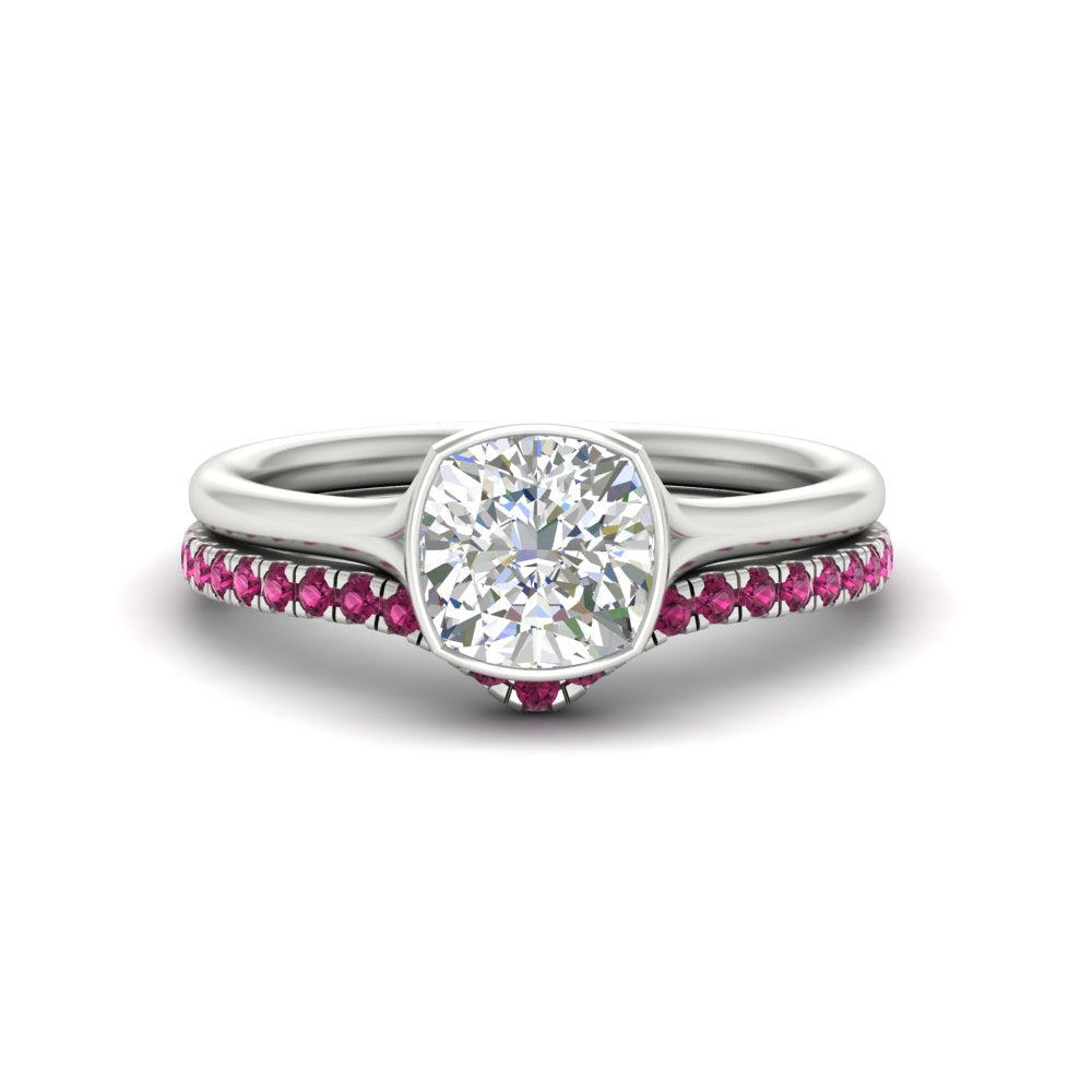 cushion-cut-bezel-solitaire-ring-with-pink-sapphire-band-in-white-gold-FD11229CUGSADRPI-NL-WG.jpg?v=1758702831