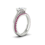 Load image into Gallery viewer, cushion-cut-bezel-solitaire-ring-with-pink-sapphire-band-in-white-gold-FD11229CUGSADRPIANGLE2-NL-WG.jpg?v=1758702831
