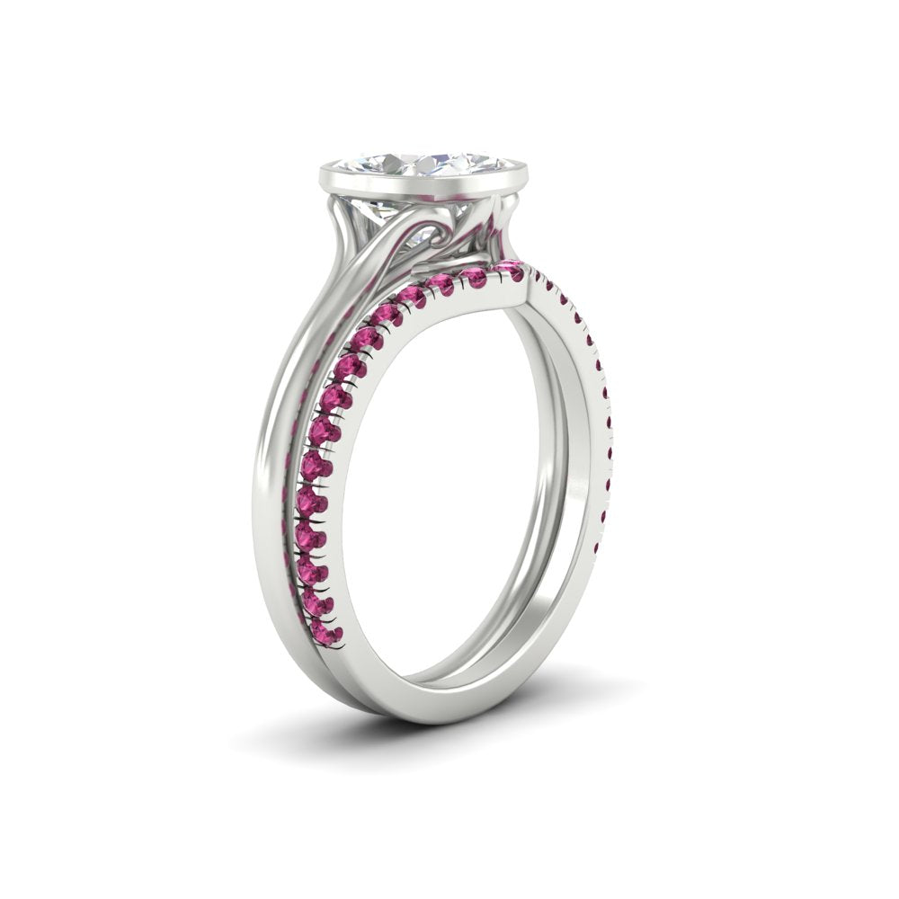 cushion-cut-bezel-solitaire-ring-with-pink-sapphire-band-in-white-gold-FD11229CUGSADRPIANGLE2-NL-WG.jpg?v=1758702831