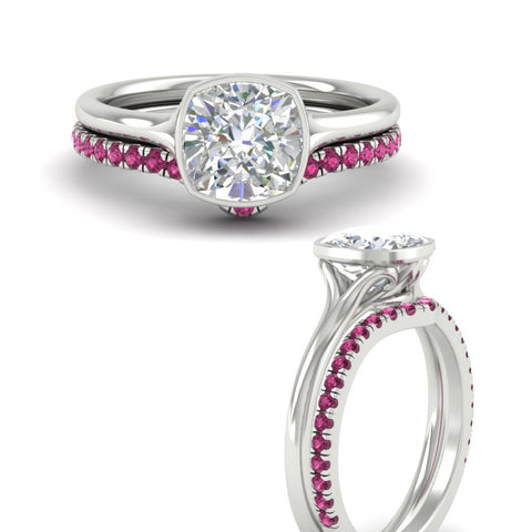 cushion-cut-bezel-solitaire-ring-with-pink-sapphire-band-in-white-gold-FD11229CUGSADRPIANGLE3-NL-WG.jpg?v=1758702831