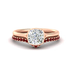 Load image into Gallery viewer, cushion-cut-bezel-solitaire-ring-with-ruby-band-in-rose-gold-FD11229CUGRUDR-NL-RG.jpg?v=1758702831

