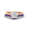 Load image into Gallery viewer, cushion-cut-bezel-solitaire-ring-with-sapphire-band-in-rose-gold-FD11229CUGSABL-NL-RG.jpg?v=1758702831