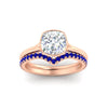 Load image into Gallery viewer, cushion-cut-bezel-solitaire-ring-with-sapphire-band-in-rose-gold-FD11229CUGSABLANGLE5-NL-RG.jpg?v=1758702831