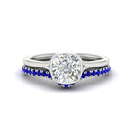 Load image into Gallery viewer, cushion-cut-bezel-solitaire-ring-with-sapphire-band-in-white-gold-FD11229CUGSABL-NL-WG.jpg?v=1758702831
