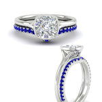 Load image into Gallery viewer, cushion-cut-bezel-solitaire-ring-with-sapphire-band-in-white-gold-FD11229CUGSABLANGLE3-NL-WG.jpg?v=1758702831

