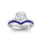 Load image into Gallery viewer, cushion-cut-bezel-solitaire-ring-with-sapphire-band-in-white-gold-FD11229CUGSABLANGLE5-NL-WG.jpg?v=1758702831
