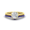 Load image into Gallery viewer, cushion-cut-bezel-solitaire-ring-with-sapphire-band-in-yellow-gold-FD11229CUGSABL-NL-YG.jpg?v=1758702831