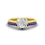 Load image into Gallery viewer, cushion-cut-bezel-solitaire-ring-with-sapphire-band-in-yellow-gold-FD11229CUGSABL-NL-YG.jpg?v=1758702831

