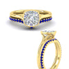 Load image into Gallery viewer, cushion-cut-bezel-solitaire-ring-with-sapphire-band-in-yellow-gold-FD11229CUGSABLANGLE3-NL-YG.jpg?v=1758702831