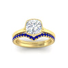 Load image into Gallery viewer, cushion-cut-bezel-solitaire-ring-with-sapphire-band-in-yellow-gold-FD11229CUGSABLANGLE5-NL-YG.jpg?v=1758702831