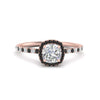 Load image into Gallery viewer, cushion-cut-black-diamond-halo-petite-engagement-ring-in-rose-gold-FD8523CURGBLACKANGLE3-NL-RG