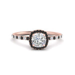 Load image into Gallery viewer, cushion-cut-black-diamond-halo-petite-engagement-ring-in-rose-gold-FD8523CURGBLACKANGLE3-NL-RG
