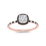 Load image into Gallery viewer, cushion-cut-black-diamond-halo-petite-engagement-ring-in-rose-gold-FD8523CURGBLACKANGLE3-NL-RG
