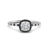Load image into Gallery viewer, cushion-cut-black-diamond-halo-petite-engagement-ring-in-white-gold-FD8523CURGBLACKANGLE3-NL-WG