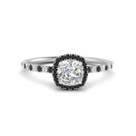 Load image into Gallery viewer, cushion-cut-black-diamond-halo-petite-engagement-ring-in-white-gold-FD8523CURGBLACKANGLE3-NL-WG
