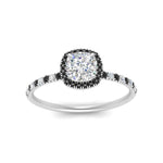Load image into Gallery viewer, cushion-cut-black-diamond-halo-petite-engagement-ring-in-white-gold-FD8523CURGBLACKANGLE3-NL-WG
