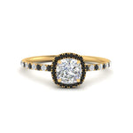 Load image into Gallery viewer, cushion-cut-black-diamond-halo-petite-engagement-ring-in-yellow-gold-FD8523CURGBLACKANGLE3-NL-YG
