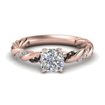 Load image into Gallery viewer, Cushion Cut Twisted Vine Engagement Ring
