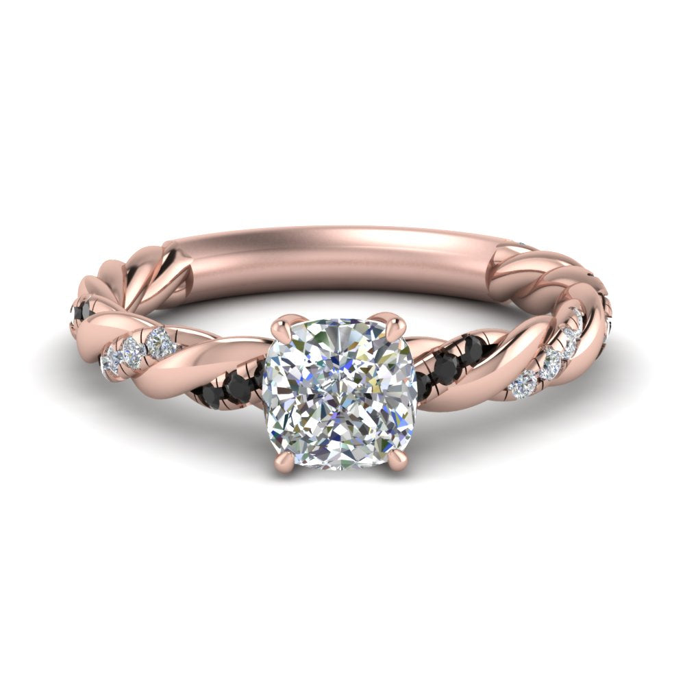 Twisted Vine Cushion Diamond Ring