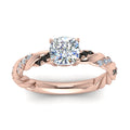 Thumbnail 45 - Twisted Vine Cushion Diamond Ring