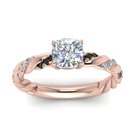Twisted Vine Cushion Diamond Ring