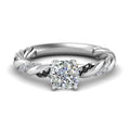 Thumbnail 17 - Twisted Vine Cushion Diamond Ring