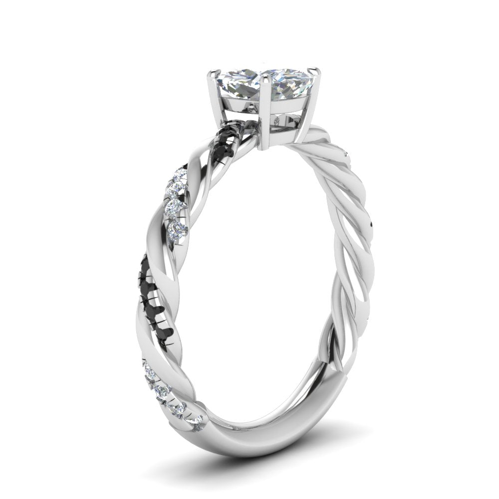Twisted Vine Cushion Diamond Ring