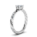 Thumbnail 19 - Twisted Vine Cushion Diamond Ring