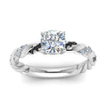 Thumbnail 18 - Twisted Vine Cushion Diamond Ring