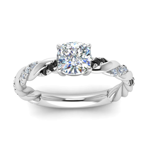 Twisted Vine Cushion Diamond Ring