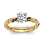 Load image into Gallery viewer, Cushion Cut Twisted Vine Engagement Ring
