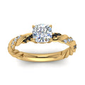 Thumbnail 72 - Twisted Vine Cushion Diamond Ring
