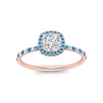 Load image into Gallery viewer, cushion-cut-blue-topaz-halo-petite-engagement-ring-in-rose-gold-FD8523CURGICBLTOANGLE3-NL-RG
