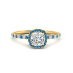 Load image into Gallery viewer, cushion-cut-blue-topaz-halo-petite-engagement-ring-in-yellow-gold-FD8523CURGICBLTOANGLE3-NL-YG
