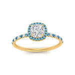 Load image into Gallery viewer, cushion-cut-blue-topaz-halo-petite-engagement-ring-in-yellow-gold-FD8523CURGICBLTOANGLE3-NL-YG
