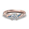 Load image into Gallery viewer, Cushion Cut Twisted Vine Engagement Ring