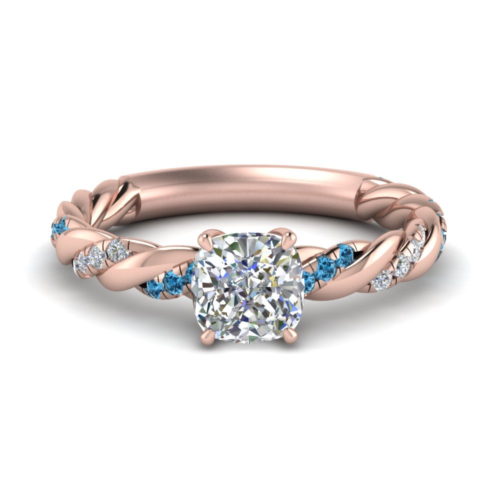 Twisted Vine Cushion Diamond Ring