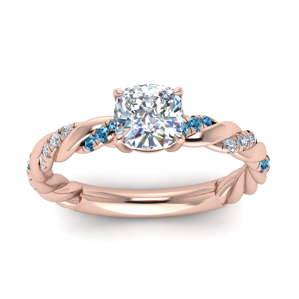 Twisted Vine Cushion Diamond Ring