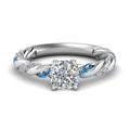Thumbnail 29 - Twisted Vine Cushion Diamond Ring