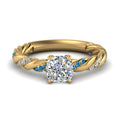 Thumbnail 80 - Twisted Vine Cushion Diamond Ring