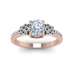 Load image into Gallery viewer, cushion-cut-celtic-diamond-ring-in-14K-rose-gold-FDENS2255CURANGLE5-NL-RG
