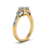 Load image into Gallery viewer, cushion-cut-celtic-diamond-ring-with-blue-topaz-in-14K-yellow-gold-FDENS2255CURGICBLTOANGLE2-NL-YG
