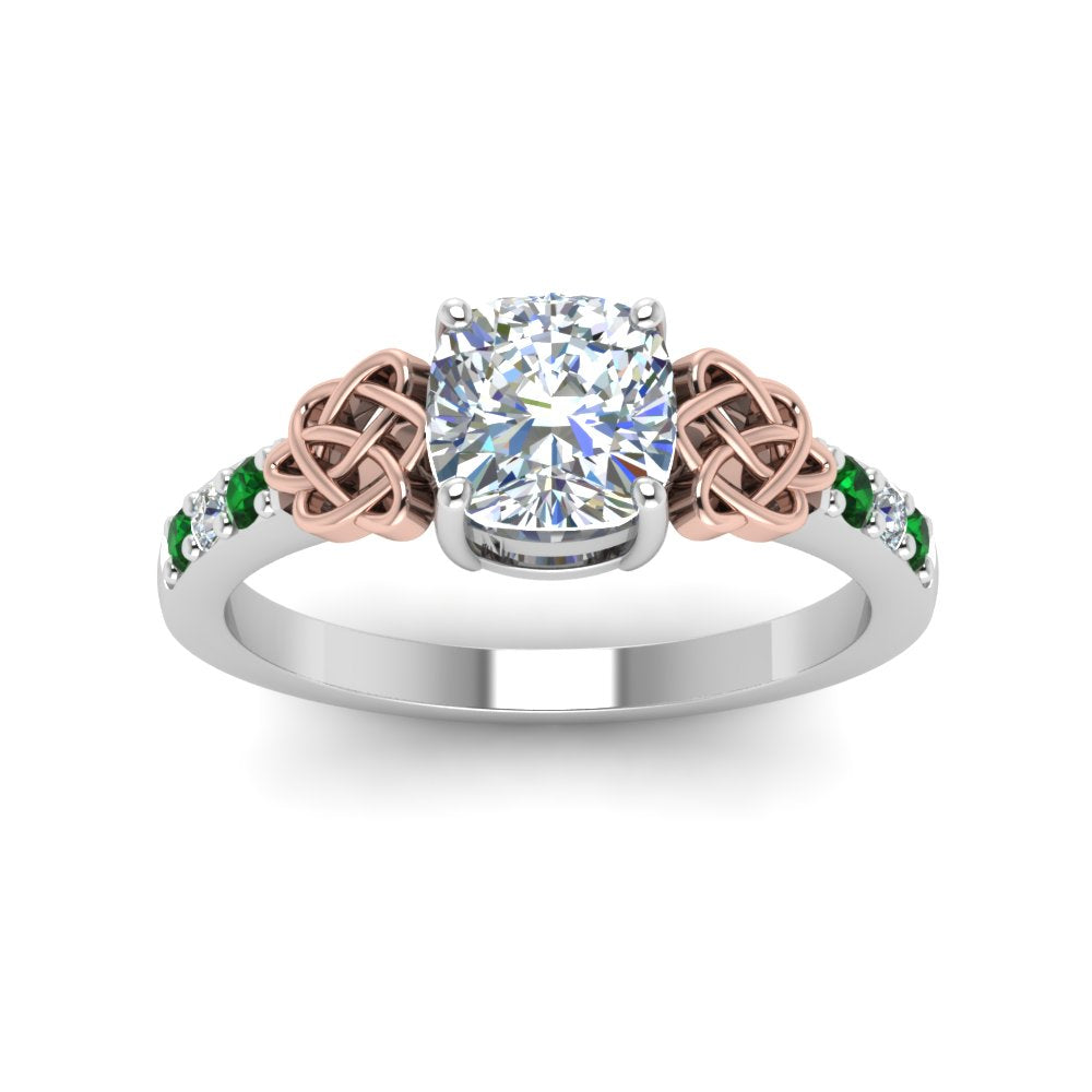 cushion-cut-celtic-diamond-ring-with-emerald-in-14K-white-gold-FDENS2255CURGEMGRANGLE5-NL-WG