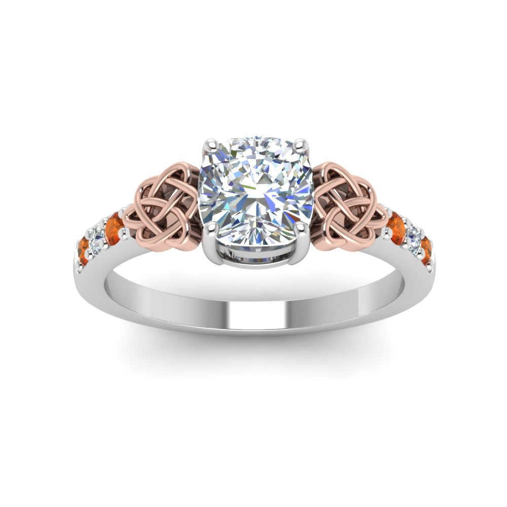 cushion-cut-celtic-diamond-ring-with-orange-sapphire-in-14K-white-gold-FDENS2255CURGSAORANGLE5-NL-WG