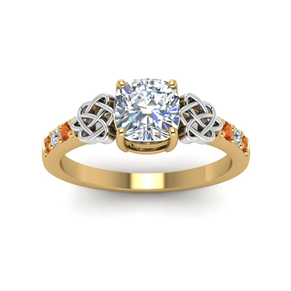 cushion-cut-celtic-diamond-ring-with-orange-sapphire-in-14K-yellow-gold-FDENS2255CURGSAORANGLE5-NL-YG