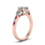 Load image into Gallery viewer, cushion-cut-celtic-diamond-ring-with-pink-sapphire-in-14K-rose-gold-FDENS2255CURGSADRPIANGLE2-NL-RG
