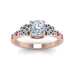 Load image into Gallery viewer, cushion-cut-celtic-diamond-ring-with-pink-sapphire-in-14K-rose-gold-FDENS2255CURGSADRPIANGLE5-NL-RG
